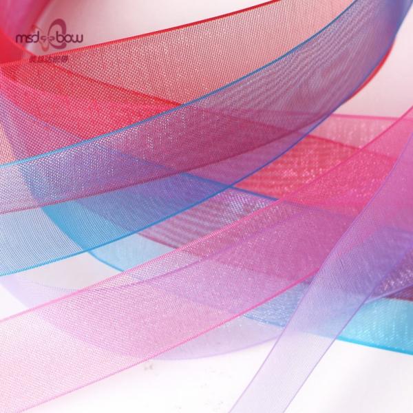 Double Face Style Solid Pink Polyester Organza Ribbon Roll para eficiência
