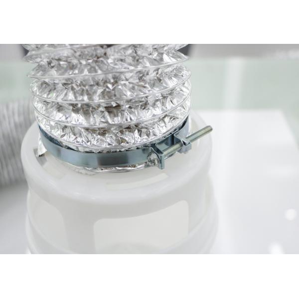 Indoor Dryer Vent Kit 4 Inch Flexible Air Duct White Lint Trap Bucket 4'' Hose Clip