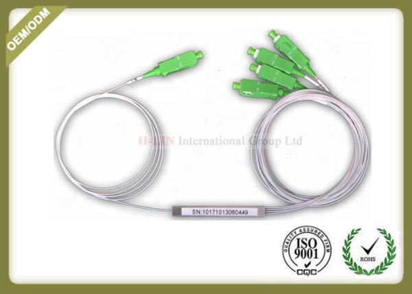 Stainless Steel Tube Fiber Optic Splitter High Reliability 0.9mm With SC / APC Connector