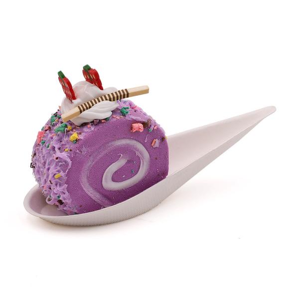 Biodegradable tear drop spoon shape sugarcane fruit dish disposable bagasse paper sauce fish tray