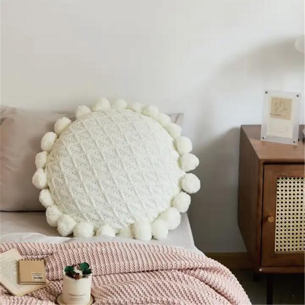 High Density Foam Filling Knitted Throw Pillow Case for Sofa Bed Decor in Customized Color
