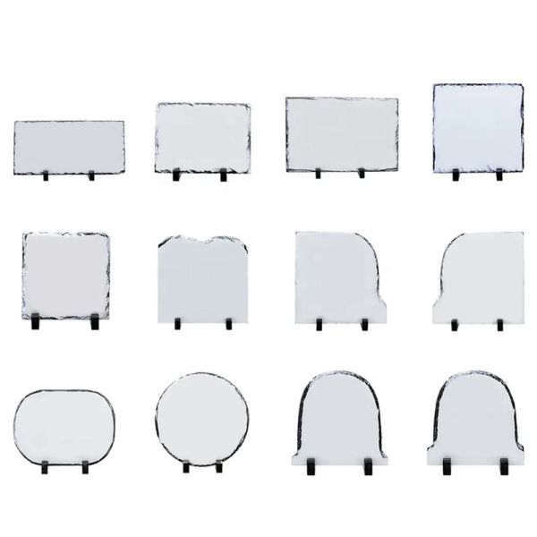 Various Shapes And Sizes Sublimation Photo Slate Blanks Stone Slate Diy Custom Sublimation Rock Slate