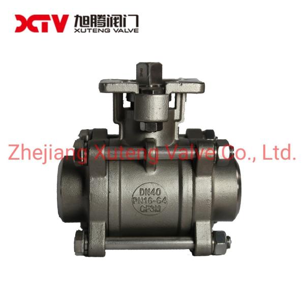 US Three Piece Butt Welded Ball Valve with High Mounting Pad and Relief Function