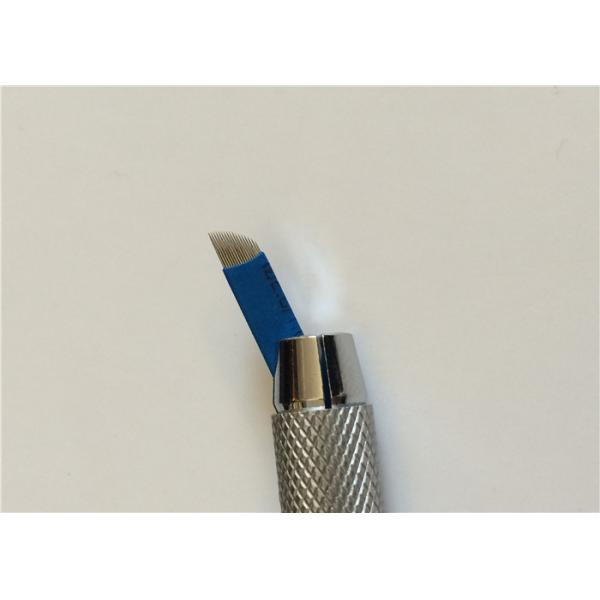 Blue 0.25 MM 17 Pins Permanent Makeup 3D Embroidery Needles For Tattoos