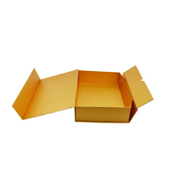 Luxury Foldable Gold Hard Cardboard Gift Boxes Custom Logo