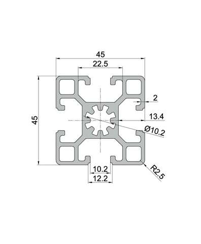 T Slot Aluminium Profiles 4040 4020 4080 Silver Anodizing for Precision Applications