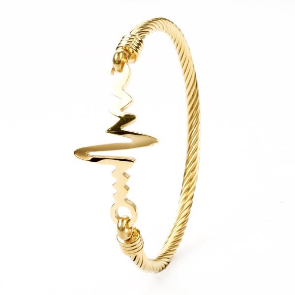 Stainless Steel ECG bracelet female 18k gold titanium steel inspirational heart rate bracelet Cable hand accessoriies