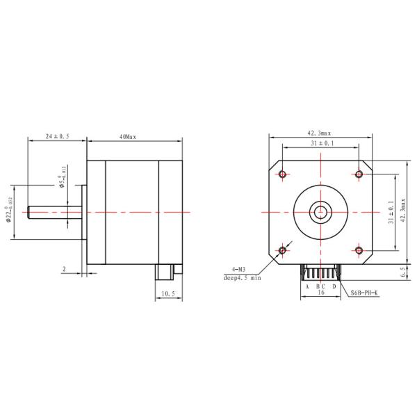 мотор 1,8 Stepper 1.68A Nema 17 360mN.M 40mm для механической руки