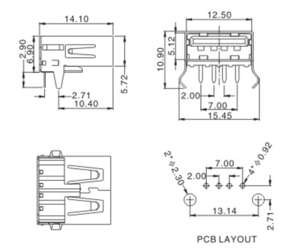 микро- штепсельная вилка по своему типу ISO9001 Pin гнезда 4 Usb 30v женская одобрила