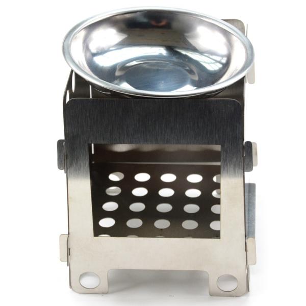 105mm Portable Stainless Steel Foldable Mini Backpacking Camping Wood Burning Stove