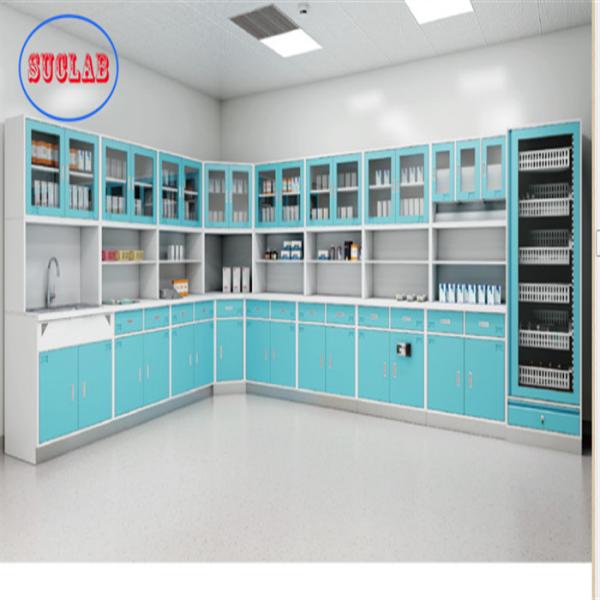 Hospitais Clinica Sala de operação de aço completo Gabinete de descarte Prateleiras ajustáveis Três secções Slider