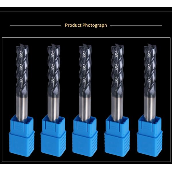 HRC50/55/60/65 4 Flute Carbide End Mill 3mm - 12mm Diameter For Stainless Steel
