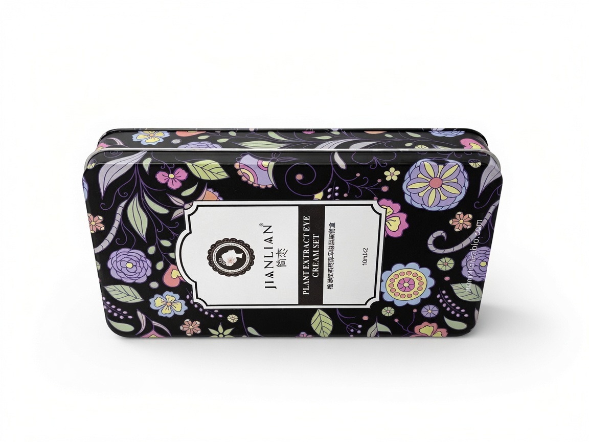 Vibrant Floral Customized Rectangular Tin Box with Beautiful Botanical Design for Candy, Chocolate, Cookie with Inner Printing
