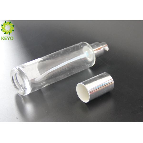 Clear Moisturizer Glass bottle , 100ml Skin Care Lotion Pump Bottle