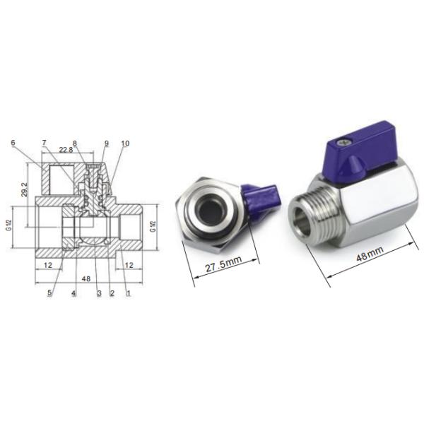 Mini Ball 1/8inch Pneumatic Operated Solenoid Valve M/F
