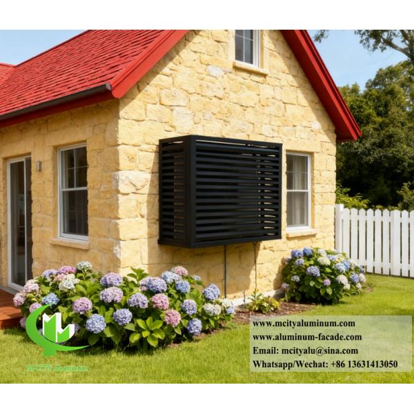 Powder Coated Aluminium Air Conditioner Cover with Custom Sizes and Perforated Panels for Optimal Ventilation