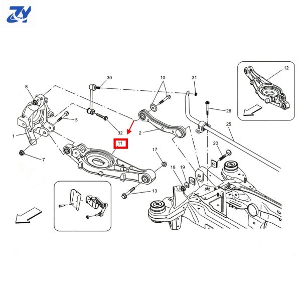 For Maserati Levante Original Parts Rear Suspension Control Arm OE 670037293 670106331