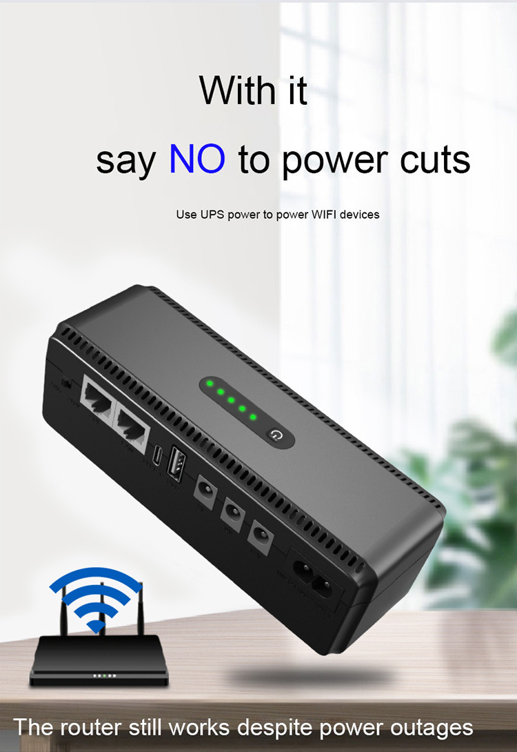 5VDC/9VDC/12VDC Ups Запасная мощность USB Poe Mini Dc Router Ups 10400mah 18w