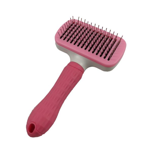 Massaging Shell Shedding Pet Comb Brush Steel Button That Cuts Hair Removal