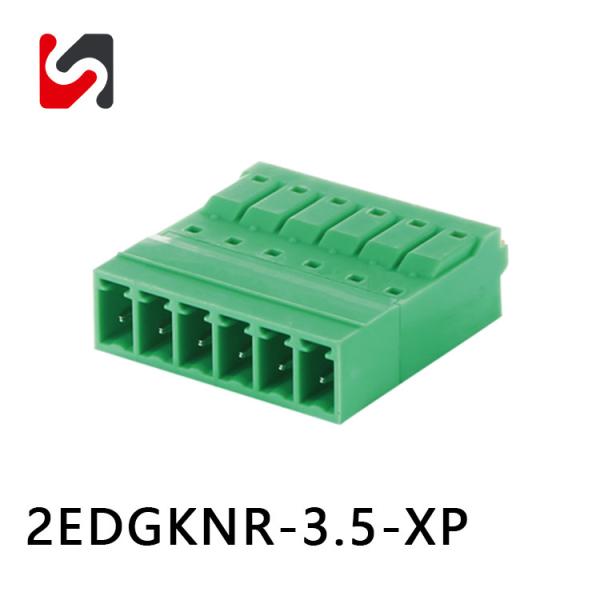 Copper Alloy UL94V-0 PA66 Plastic 300V Panel Mount Pluggable Terminal Block