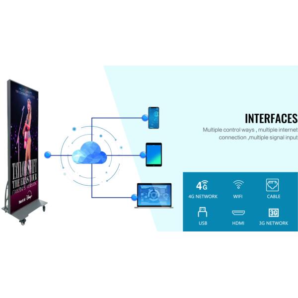 P2.5 Floor Standing Digital Led Poster Indoor Led Poster Panel Smartphone Control