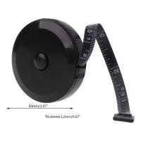 Wintape 1,5m/60 polegadas fita preta medidas de dois lados ferramentas retráteis automática ABS flexível mini fita de medição de costura