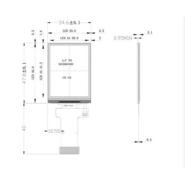 2 дюймовый сенсорный экран TFT дисплейный модуль, разрешение 240x320, 30 PINS 3SPI/RGB 16 BIT