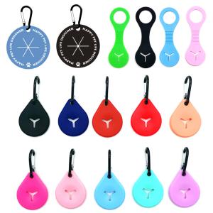 OEM Hands Free Round Dog Poop Bag Clip Silicone Pet Poop Bag Holder With Hook
