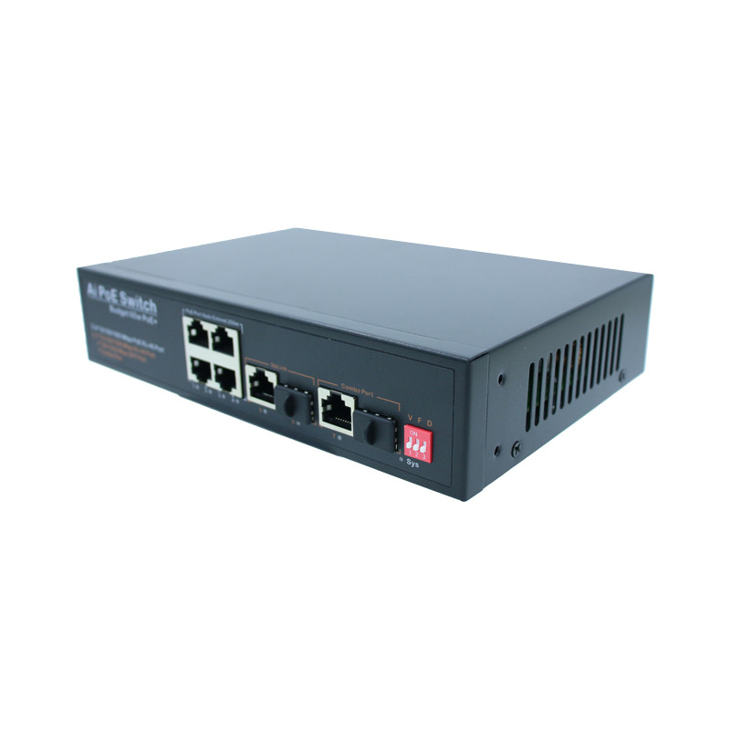 7 переключатель сети оптического волокна переключателя 65W POE порта гигабита промышленный автономный