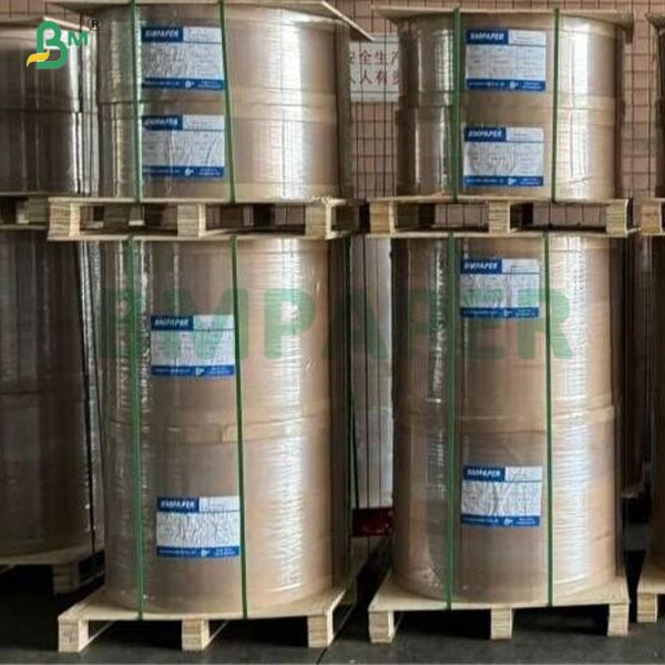 70g 80g Brown One Side Glossy Stripped Kraft Paper For Food packaging