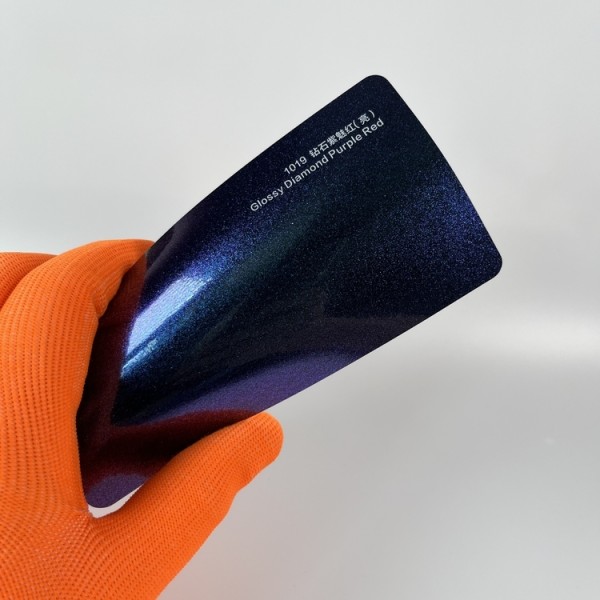 Glossy Diamond Purple Red Car Vinyl Wrap Car Film Luminous Accessories Purple Vinyl Wrap Vinyl Car Wrap Roll Metallic