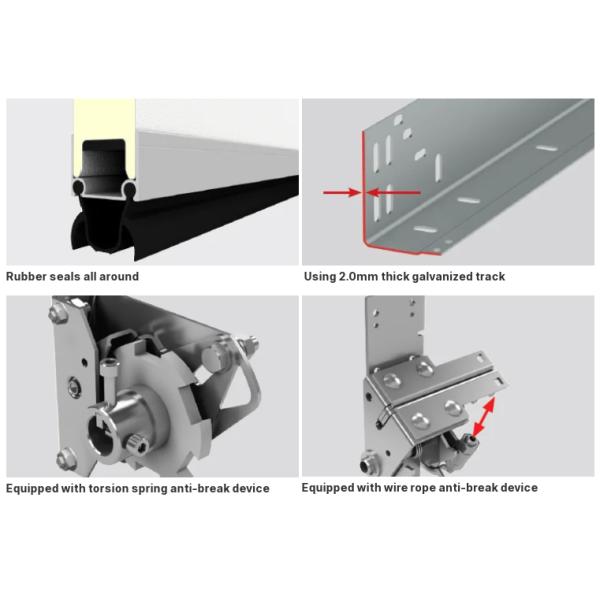 Industrial Commercial Sectional Roll Up Garage Door Vertical Security
