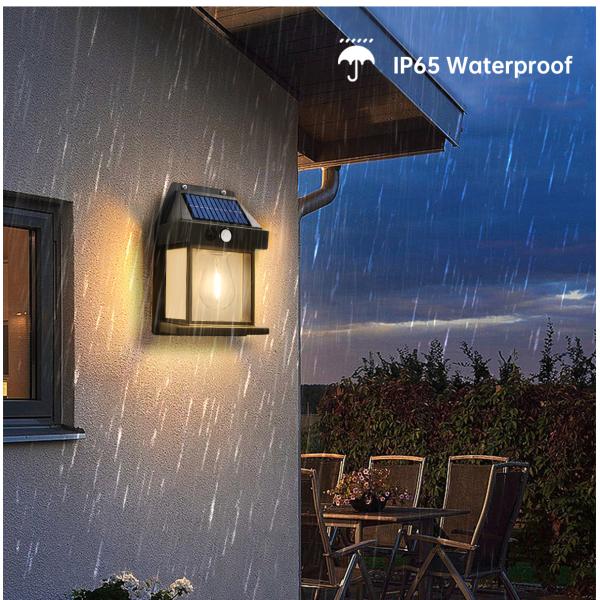 80lm/w Courtyard Garden Decoration Waterproof Solar Wall Lamp with Motion Sensor