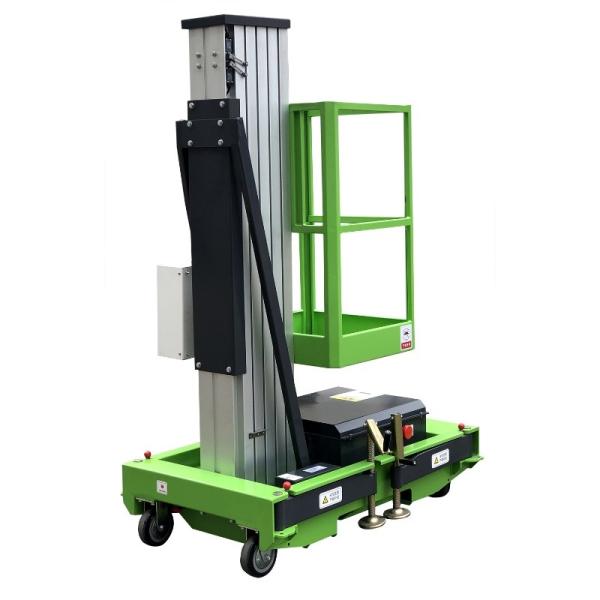 Plateforme de travail aérien mobile en aluminium à ascenseur vertical à mât unique