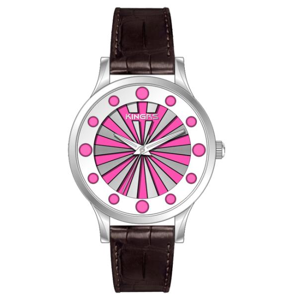 Waterproof Genuine Leather Quartz Watch Alloy Case For Ladies 3ATM