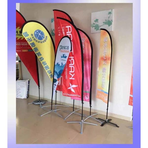 Стекловолоконные столбы Нержавеющая сталь Основа Летающий флаг Слёзы / Перо / Кв