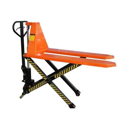 Caminhão de paletes de alta elevação Tesoura Caminhão de paletes de alta elevação Hidráulico 1000kg 1500kg Pallet Jack Caminhão de empilhadeira manual