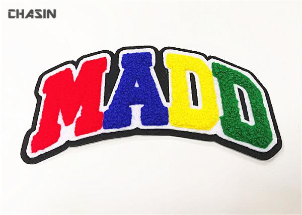 O Chenille colorido bordado Letterman remenda o costume costura - no revestimento protetor