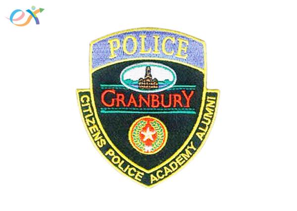 Police Armband Iron On Embroidered Patches Polyester Material For Clothing