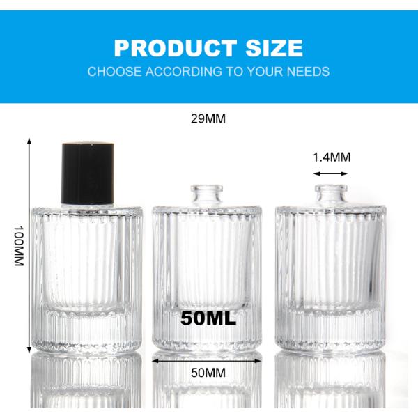 Цилиндровый прозрачный парфюмерный бутылка OEM 50 мл стеклянный парфюмерный бутылка с подарочной коробкой насос распылителя