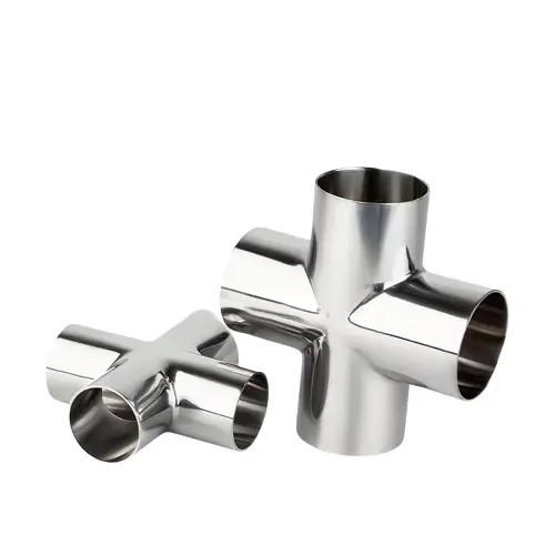 Equal 304/316 Stainless Steel Welding Cross with Internal and External Mirror Polishing SMS 3A