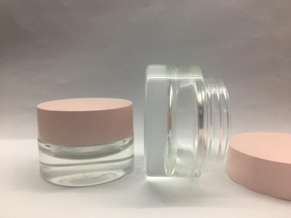 Thick Bottom 30g 50g Cosmetic Glass Jar Plastic Lid Cream Containers