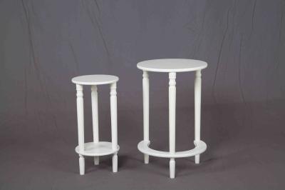 White Nesting Soild Wooden Sofa End Tables MDF For Saving Space Balcony