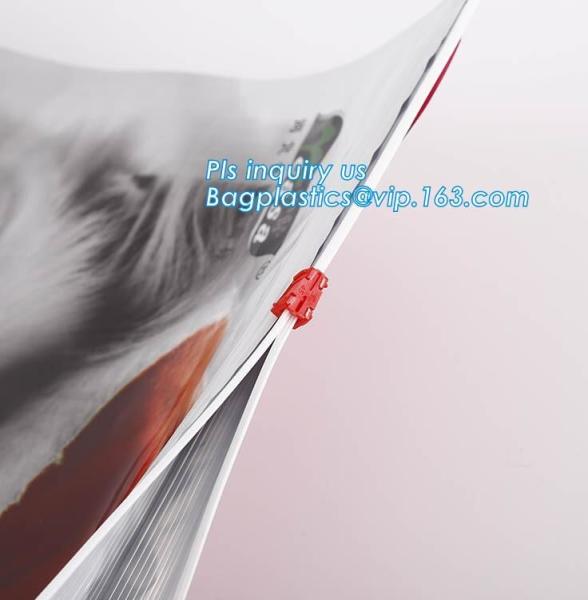 recyclable different type dog/cat food packaging slider zipper bag direct manufacturer in china, 5.5kg slider zipper fla