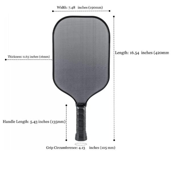 Стильный термоформированный Power Pickeball Paddle Textured T700 сырой углеродный 12MM USAPA
