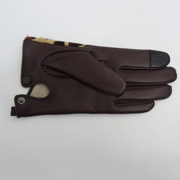 Full Finger Motorcycle Leather Touchscreen Gloves , Leather Hand Gloves Plain Style