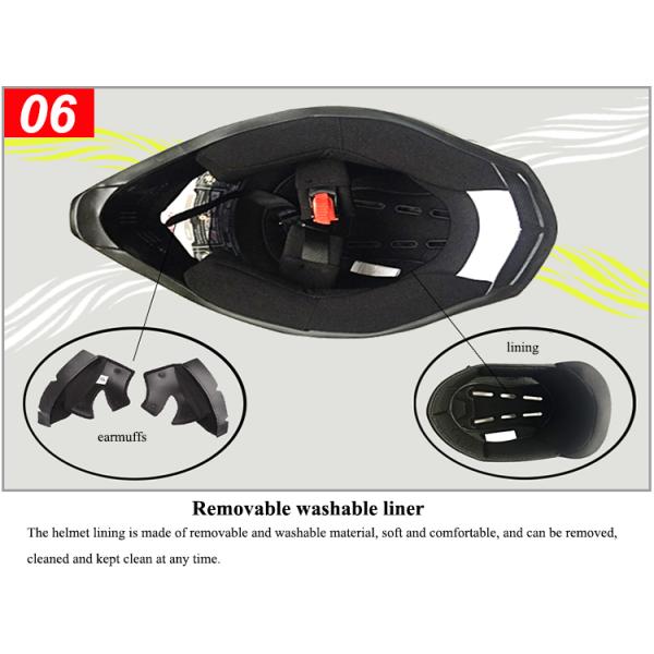 White ECE approved motocross safety full face double visors helmets with customized logo