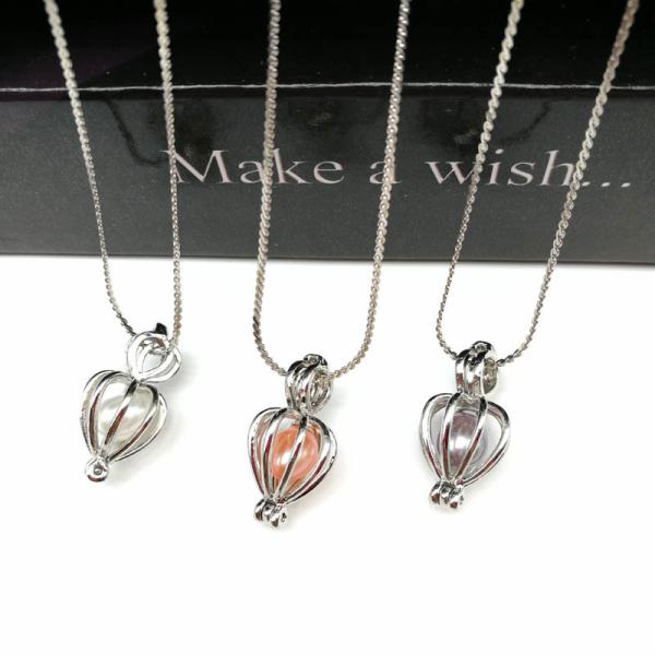 Love and Wish Pearl Cage Pendant Jewelry Making Essential Oil Diffuser DIY Hollow Pendant