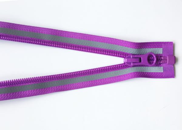 European Style Fashion Sewing Notions Zippers100% Nylon Reflective Zipper For Jackets / Backpack