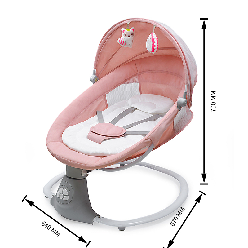 Smart Left‑Right Swing Electric Baby Rocker, Closed Base, Bluetooth Music, 5